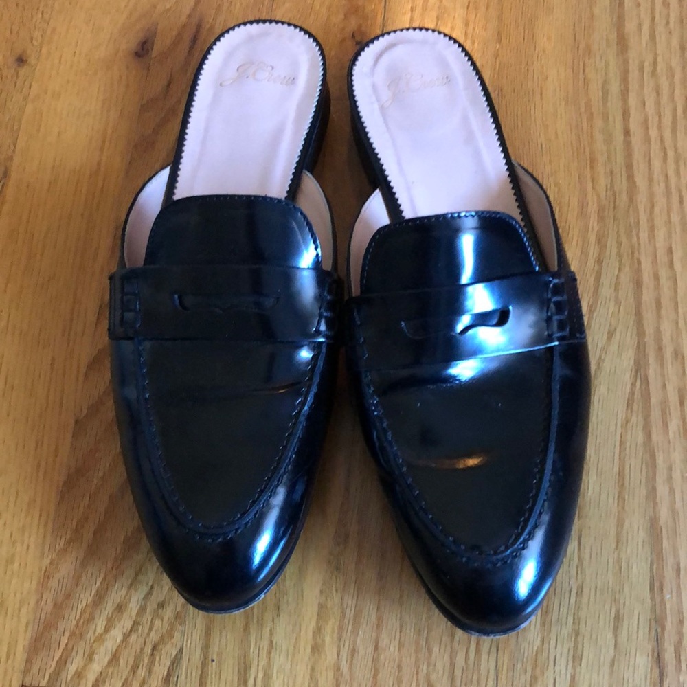 J. Crew Academy Loafer Mules, Size 9, Black